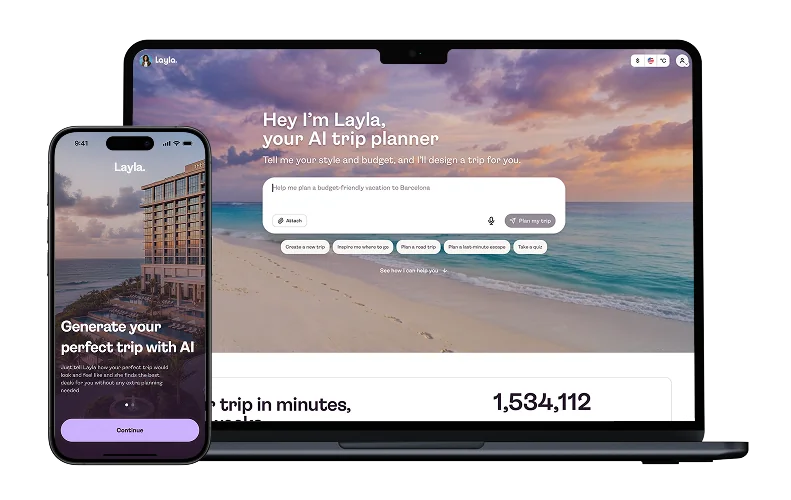 Layla AI trip planner app